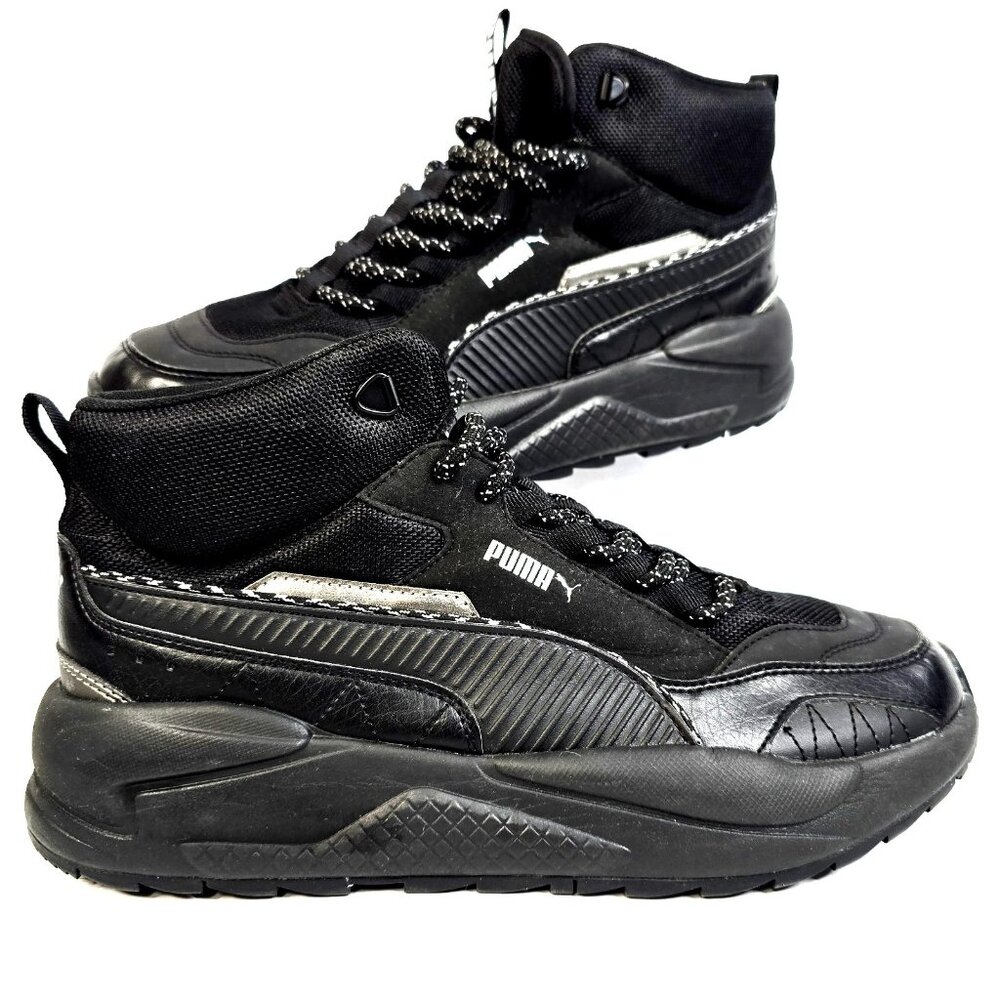 PUMA X-RAY 2 SQUARE MID WTR Black Sneakers Basketball Shoes Men's Size 10.5